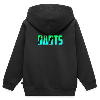 Fléchettes Fléchettes Flèches Fléchettes Accessoires Fléchettes Fléchettes - Sweat Premium à capuche zippé enfant bio - noir - Dos - AI Model Kid Male (0cm)