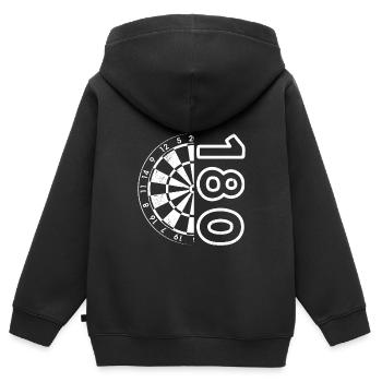 Fléchettes 180 Fléchettes Fléchettes Flèche 180 Fléchettes - Sweat Premium à capuche zippé enfant bio - noir - Dos - AI Model Kid Male (0cm)