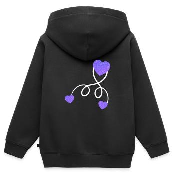 Schwanger Baby Liebe schwanger mit Zwillingen - Kinder Premium Organic Zip Hoodie - Schwarz - Hinten - AI Model Kid Male (0cm)