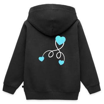 Schwanger Baby Liebe schwanger mit Zwillingen - Kinder Premium Organic Zip Hoodie - Schwarz - Hinten - AI Model Kid Male (0cm)