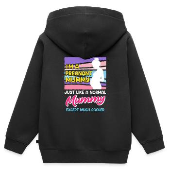 Mère enceinte Être Maman enceinte - Sweat Premium à capuche zippé enfant bio - noir - Dos - AI Model Kid Male (0cm)