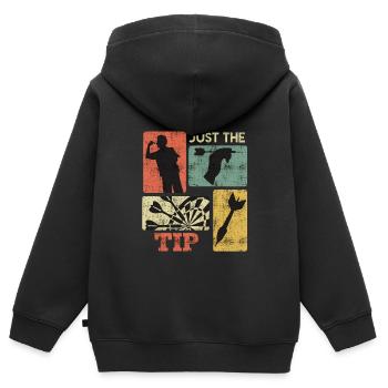 Darts Tip Just the Tip Dart Flights Dart - Kids Premium Organic Zip-up Hoodie - black - Back - AI Model Kid Male (0cm)
