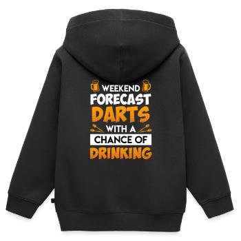 Wochenend Vorhersage Darts - Kinder Premium Organic Zip Hoodie - Schwarz - Hinten - AI Model Kid Male (0cm)