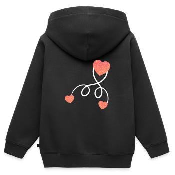 Schwanger Baby Liebe schwanger mit Zwillingen - Kinder Premium Organic Zip Hoodie - Schwarz - Hinten - AI Model Kid Male (0cm)