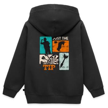 Darts Tip Just the Tip Dart Flights Dart - Kids Premium Organic Zip-up Hoodie - black - Back - AI Model Kid Male (0cm)