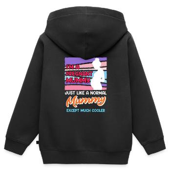 Mère enceinte Être Maman enceinte - Sweat Premium à capuche zippé enfant bio - noir - Dos - AI Model Kid Male (0cm)