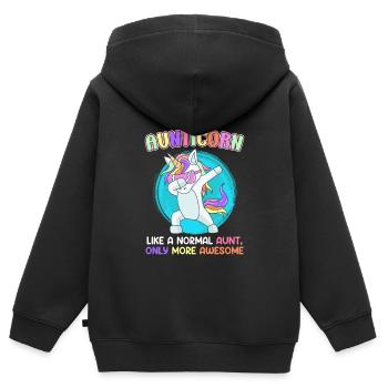 Unicorn aunt mine is better than your aunt - Kids Premium Organic Zip-up Hoodie - black - Back - AI Model Kid Male (0cm)