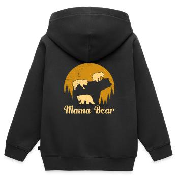 Mama Bär werdende Mama - Kinder Premium Organic Zip Hoodie - Schwarz - Hinten - AI Model Kid Male (0cm)