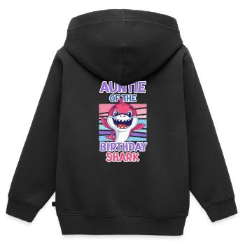 La tante du garçon d’anniversaire Hai Aunt - Sweat Premium à capuche zippé enfant bio - noir - Dos - AI Model Kid Male (0cm)