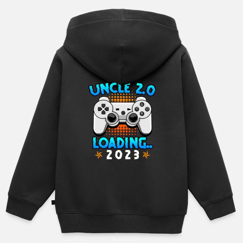 Oncle 2.0 chargement double oncle oncle 2023 - Sweat Premium à capuche zippé enfant bio - noir