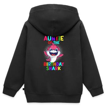 La tante du garçon d’anniversaire Hai Aunt - Sweat Premium à capuche zippé enfant bio - noir - Dos - AI Model Kid Male (0cm)