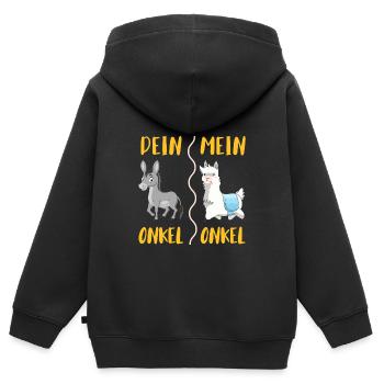 Dein Onkel mein Onkel - Kinder Premium Organic Zip Hoodie - Schwarz - Hinten - AI Model Kid Male (0cm)