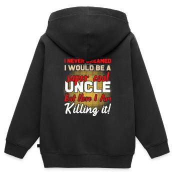 Super cool uncle - Kids Premium Organic Zip-up Hoodie - black - Back - AI Model Kid Male (0cm)