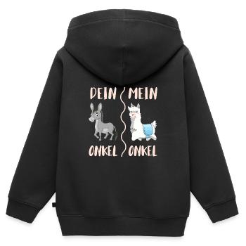 Dein Onkel mein Onkel - Kinder Premium Organic Zip Hoodie - Schwarz - Hinten - AI Model Kid Male (0cm)