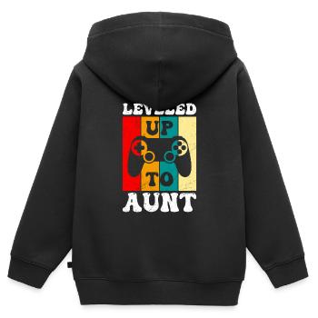 Promoted to aunt Promoted to aunt - Kids Premium Organic Zip-up Hoodie - black - Back - AI Model Kid Male (0cm)