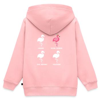 Flamingo Anwalt Beamter Politiker Sozialarbeiterin - Kinder Premium Organic Zip Hoodie - Rosa - Hinten - AI Model Kid Female (0cm)