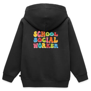 Betreuer an einer Schule Sozialarbeiter - Kinder Premium Organic Zip Hoodie - Schwarz - Hinten - AI Model Kid Male (0cm)