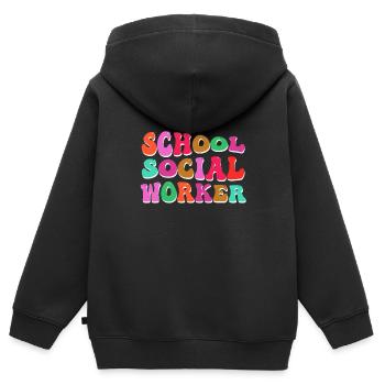 Betreuer an einer Schule Sozialarbeiter - Kinder Premium Organic Zip Hoodie - Schwarz - Hinten - AI Model Kid Male (0cm)