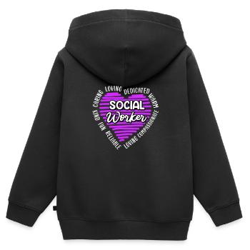 Definition einer Betreuerin Sozialarbeiterin - Kinder Premium Organic Zip Hoodie - Schwarz - Hinten - AI Model Kid Male (0cm)