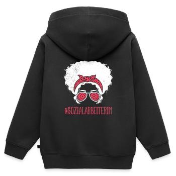 Sozialarbeiter Ich bin Sozialarbeiterin - Kinder Premium Organic Zip Hoodie - Schwarz - Hinten - AI Model Kid Male (0cm)