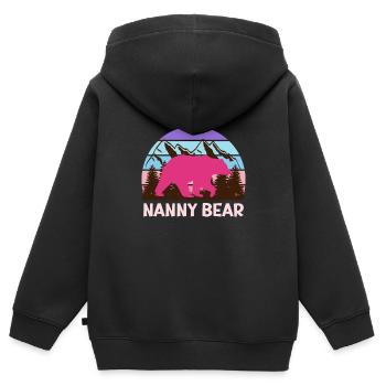 Mama bear Nanny bear Tagesmutter - Kinder Premium Organic Zip Hoodie - Schwarz - Hinten - AI Model Kid Male (0cm)