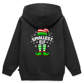 Kleinste Elfe kleine Schwester kleiner Bruder - Kinder Premium Organic Zip Hoodie - Schwarz - Hinten - AI Model Kid Male (0cm)