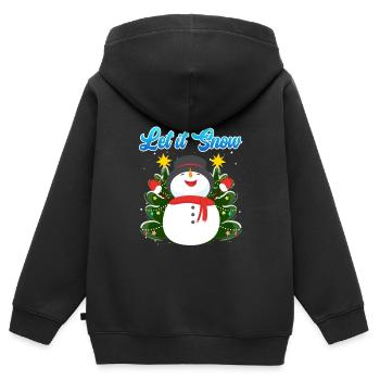 Let it Snow Snowman Christmas - Kids Premium Organic Zip-up Hoodie - black - Back - AI Model Kid Male (0cm)