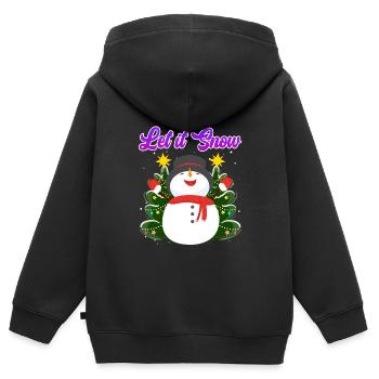 Let it Snow Snowman Christmas - Kids Premium Organic Zip-up Hoodie - black - Back - AI Model Kid Male (0cm)