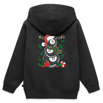 8-Ball Billiard Player Billiards - Kids Premium Organic Zip-up Hoodie - black - Back - AI Model Kid Male (0cm)