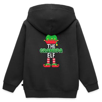 Opa Elfe Grandpa Elf - Kids Premium Organic Zip-up Hoodie - black - Back - AI Model Kid Male (0cm)