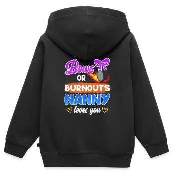 Boucle ou burnout love you childkinder - Sweat Premium à capuche zippé enfant bio - noir - Dos - AI Model Kid Male (0cm)
