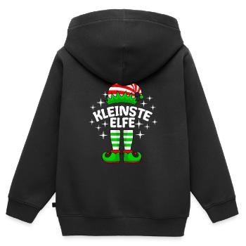 Kleinste Elfe kleine Schwester kleiner Bruder - Kinder Premium Organic Zip Hoodie - Schwarz - Hinten - AI Model Kid Male (0cm)