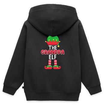 Opa Elfe Grandpa Elf - Kinder Premium Organic Zip Hoodie - Schwarz - Hinten - AI Model Kid Male (0cm)