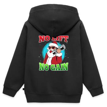 No Lift no Gain Nikolaus No Lift no Gift - Kinder Premium Organic Zip Hoodie - Schwarz - Hinten - AI Model Kid Male (0cm)