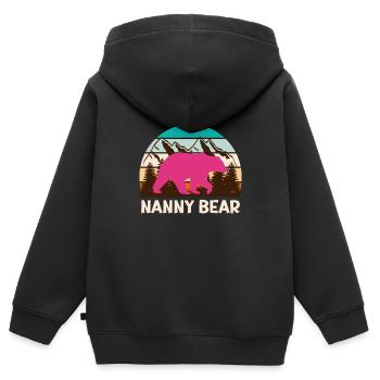 Mama bear Nanny bear Tagesmutter - Kinder Premium Organic Zip Hoodie - Schwarz - Hinten - AI Model Kid Male (0cm)