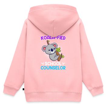 Koala - compagnon d’école qualifié fied - Sweat Premium à capuche zippé enfant bio - rose - Dos - AI Model Kid Female (0cm)