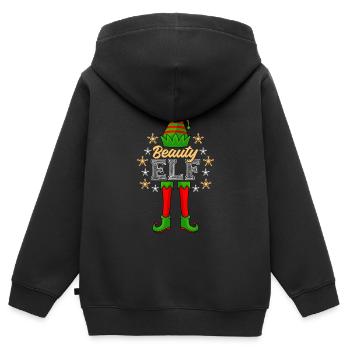 Beauty Elfe Schminke Kosmetikerin Damen Weihnacht - Kinder Premium Organic Zip Hoodie - Schwarz - Hinten - AI Model Kid Male (0cm)