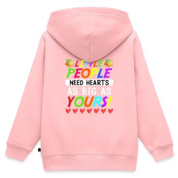Kleine Menschen brauchen großes Herz Erzieherin - Kinder Premium Organic Zip Hoodie - Rosa - Hinten - AI Model Kid Female (0cm)