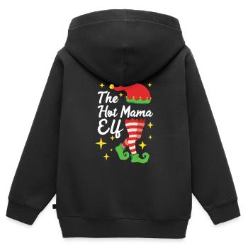 La mère elfe elfe - Sweat Premium à capuche zippé enfant bio - noir - Dos - AI Model Kid Male (0cm)