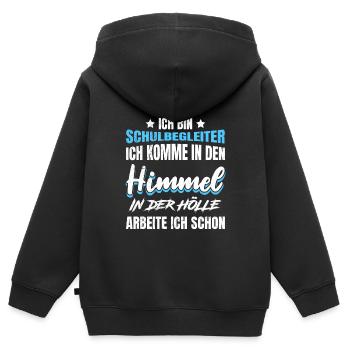 Ich arbeite in der Hölle Schulbegleiter - Kinder Premium Organic Zip Hoodie - Schwarz - Hinten - AI Model Kid Male (0cm)