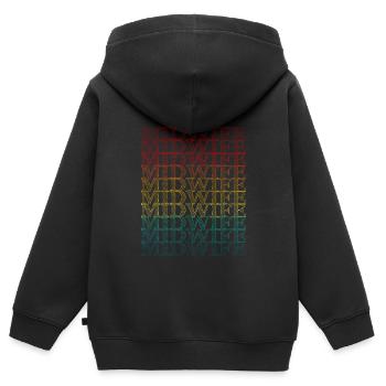 Ich bin eine Hebamme - Kinder Premium Organic Zip Hoodie - Schwarz - Hinten - AI Model Kid Male (0cm)