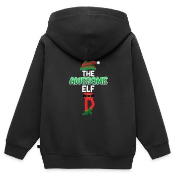 L’incroyable elfe génial - Sweat Premium à capuche zippé enfant bio - noir - Dos - AI Model Kid Male (0cm)
