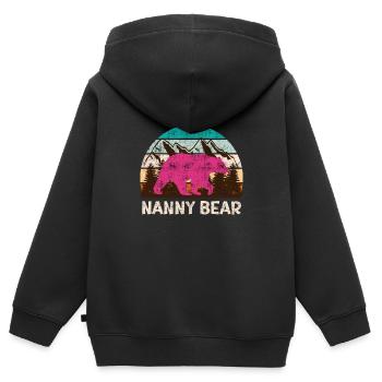 Mama bear Nanny bear Tagesmutter - Kinder Premium Organic Zip Hoodie - Schwarz - Hinten - AI Model Kid Male (0cm)