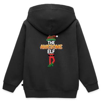 L’elfe génial incroyable elfe - Sweat Premium à capuche zippé enfant bio - noir - Dos - AI Model Kid Male (0cm)