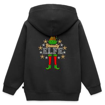 Beauty Elfe Schminke Kosmetikerin Damen Weihnacht - Kinder Premium Organic Zip Hoodie - Schwarz - Hinten - AI Model Kid Male (0cm)
