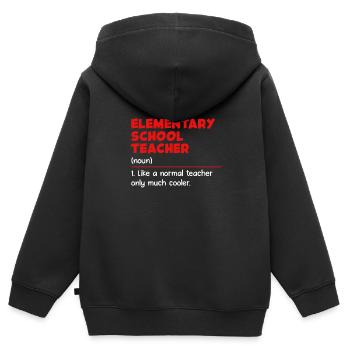 Grundschullehrer ist ein cooler Lehrer - Kinder Premium Organic Zip Hoodie - Schwarz - Hinten - AI Model Kid Male (0cm)