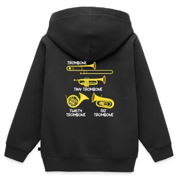 Small Trombone Curvy Trombone Thick Trombone - Kids Premium Organic Zip-up Hoodie - black - Back - AI Model Kid Male (0cm)
