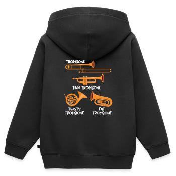 Small Trombone Curvy Trombone Thick Trombone - Kids Premium Organic Zip-up Hoodie - black - Back - AI Model Kid Male (0cm)
