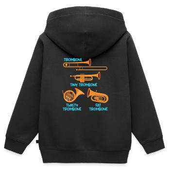Small Trombone Curvy Trombone Thick Trombone - Kids Premium Organic Zip-up Hoodie - black - Back - AI Model Kid Male (0cm)