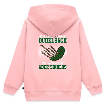 Possible but pointless Life without bagpipes - Kids Premium Organic Zip-up Hoodie - rose - Back - AI Model Kid Female (0cm)